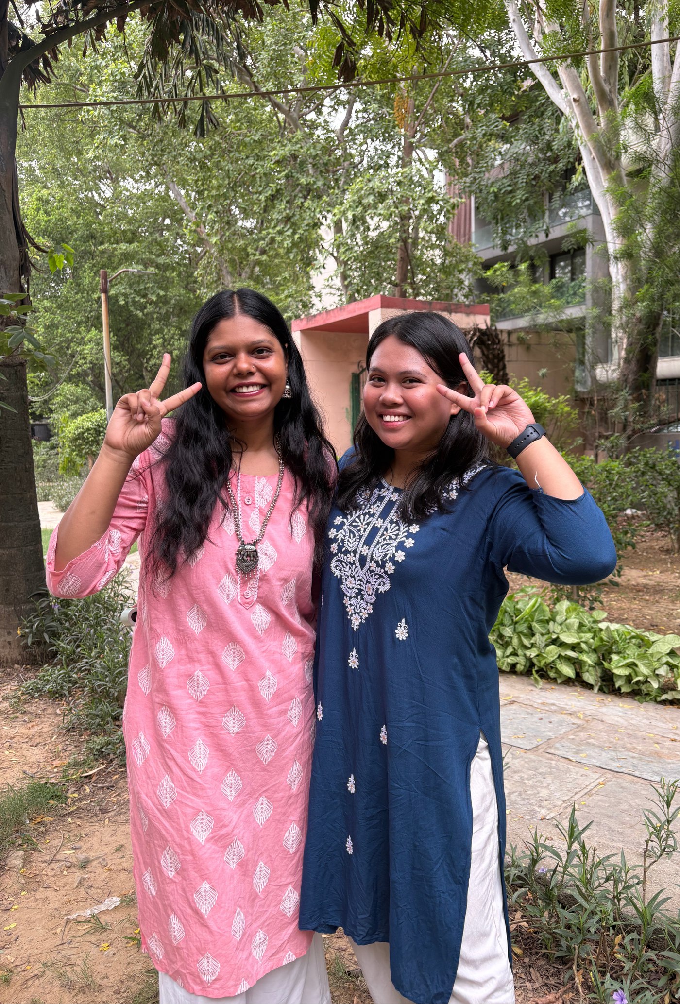 Ascha with a friend in India